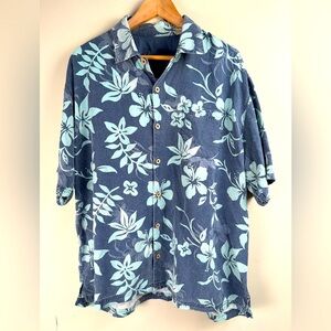 Tommy Bahama Men’s Silk Button Up Hibiscus Hawaiian Tropical XL